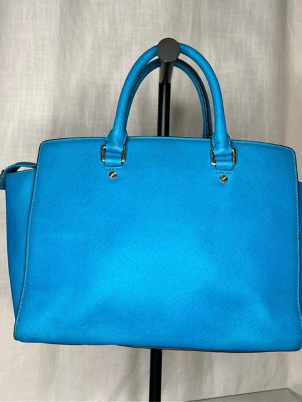 Michael Kors Blue Saffiano Leather Handbag